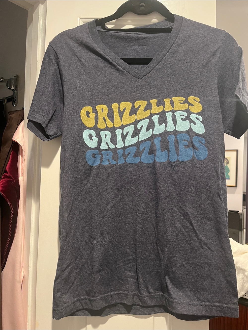 Grizzlies Graphic V-Neck Tee - Blue